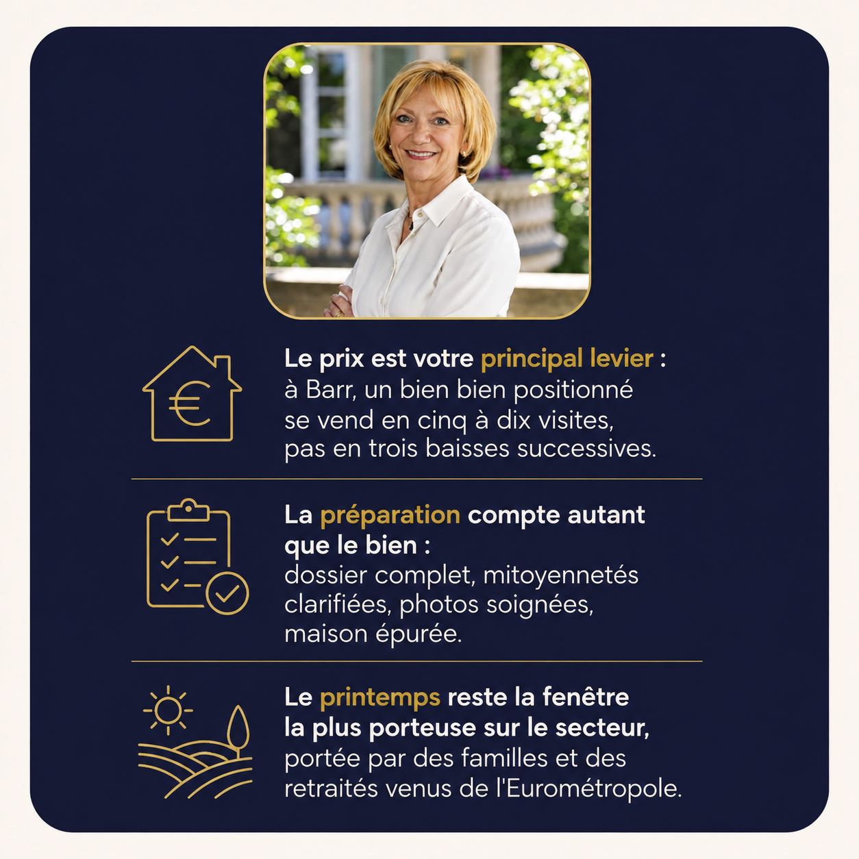 Infographie : les étapes clés pour vendre sa maison à Barr